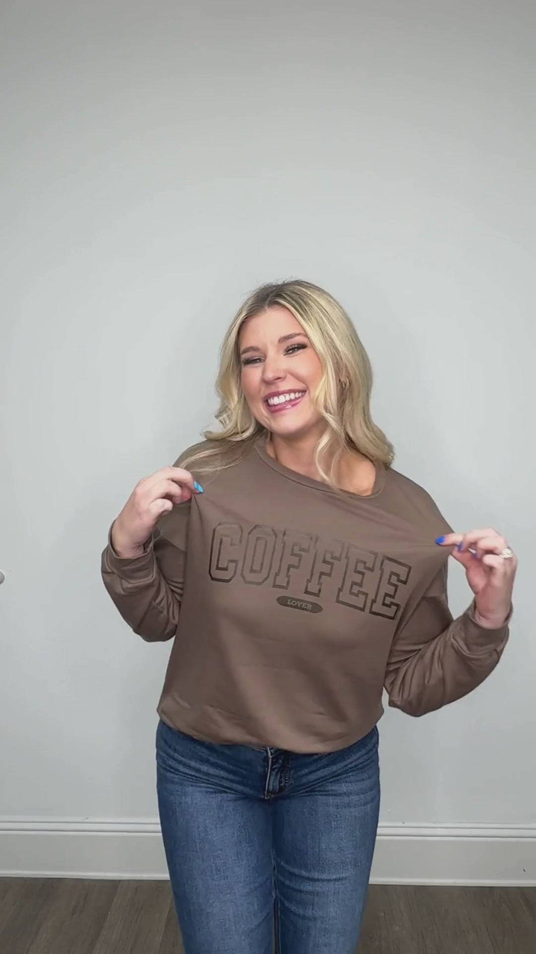 Coffee Lover on Light Weight Sweatshirt, Mocha