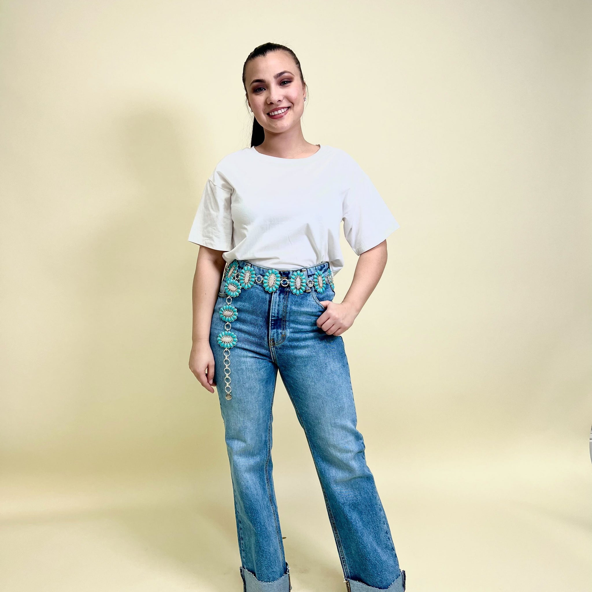 Silver and Turquoise Belt Regular